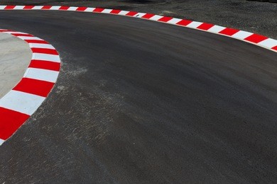 motor racing circuit red and white