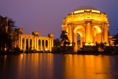 palace of fine arts, san francisco, dusk
