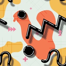 seamless abstract pattern. vector color seamless pattern in the style of memphis with zigzags. the basis for your wallpaper, fabrics and desktop. 