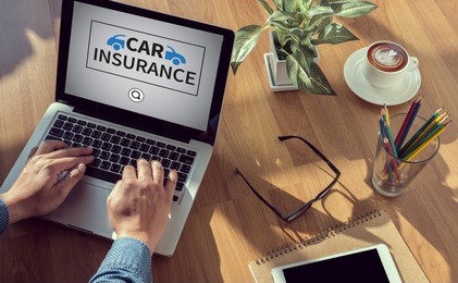 car insurance man hand on table business, coffee, split tone