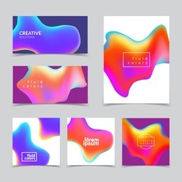 fluid colors backgrounds set. vector template.