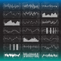  set of black and white infographic elements. head-up display elements for the web and app. futuristic user interface. virtual graphic.