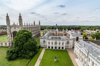 high angle view of the city of cambridge, uk