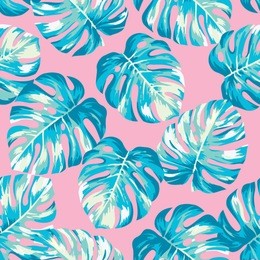 tropical seamless pattern with exotic palm leaves. vector illustration.