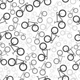 seamless background pattern with road bikes. white gray black version. vector.