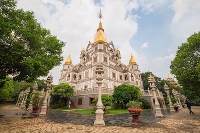 buu long pagoda, a beautiful and attractive place for buddhists and tourists, located at district 9, ho chi minh city, vietnam.