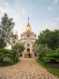 buu long pagoda, a beautiful and attractive place for buddhists and tourists, located at district 9, ho chi minh city, vietnam.