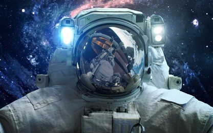 astronaut in outer space. spacewalk. elements of this image furnished by nasa