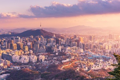 seoul city skyline, the best view of south korea.
