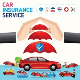 car insurance business service icons template. can be used for workflow layout, banner, diagram, number options, web design, timeline, info graphics.vector illustration.