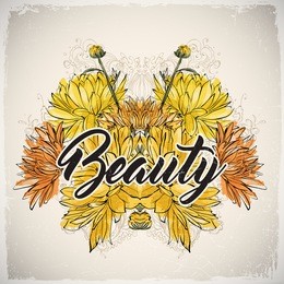 floral card. sketch style. vector illustration.