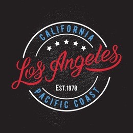 los angeles vintage calligraphic handwritten tee apparel fashion design print.