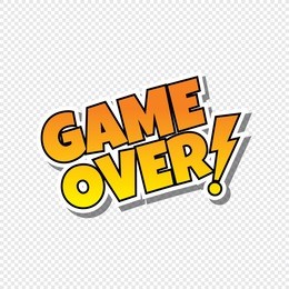 game over cartoon text sticker theme vector art illustration