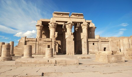 ruins of the temple of kom ombo, egypt 