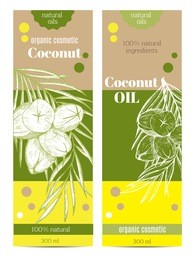 coconut label.packing concept for coconut oil. 