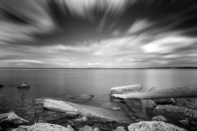 black and white long exposure landscape