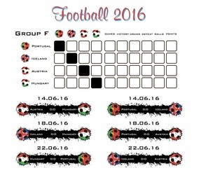 football championship 2016. summary table. vector illustration