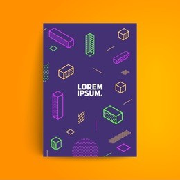 minimalistic design. simple isometric shapes composition. eps10 vector template. applicable for covers, placards, posters, flyers and banner designs.