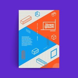 minimalistic design. simple isometric shapes composition. eps10 vector template. applicable for covers, placards, posters, flyers and banner designs.