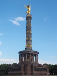 angel statue aka siegessaeule (meaning victory column) in tiergarten park in berlin, germany