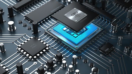 technology background. central computer processors cpu concept. high resolution 3d render