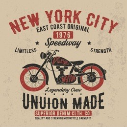 vintage style tee print design with old effect