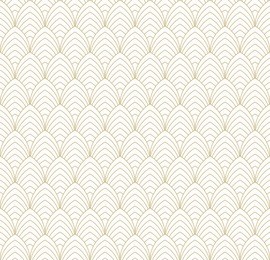 seamless gold lined vector pattern of overlapping arcs.