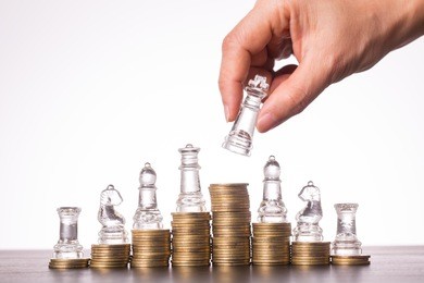money chess game business ,the strategy investment with your money.