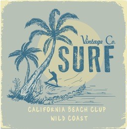surf illustration / t-shirt graphics / vectors/ typography/ pacific surf wave/ summer tropical heat print/ surf print vector set/ wave illustration