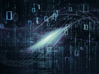 symbol glow series. abstract design made of glowing waves and symbolic patterns on the subject of design, science and education