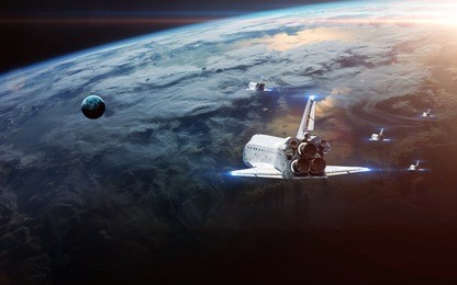 spacecraft launch into space. elements of this image furnished by nasa.