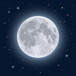 realistic full moon. detailed vector illustration. elements of this image furnished by nasa