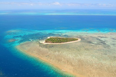 green island great barrier reef, cairns australia seen from above