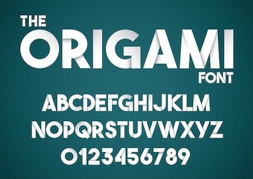 vector of paper folding alphabet