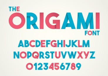 vector of paper folding alphabet