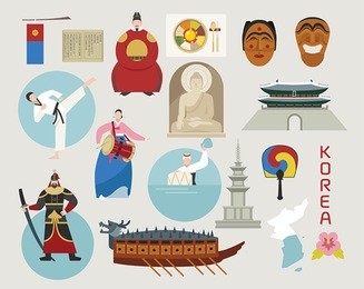 traditional culture of korea  vector illustration