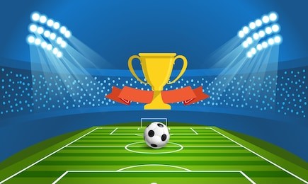 light stadium mast vector illustration. stadium with green football field