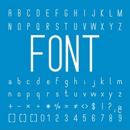 thin font family and alphabet vector font design