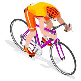 road cycling cyclist bicyclist athletes sportsman bicycle games. 3d isometric athlete. sporting championship people competition. sport infographic road cycling race events vector image