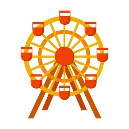 ferris wheel icon cartoon. 