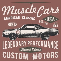 t-shirt typography design, retro car , printing graphics, typographic illustration, vintage car graphic design for label or t-shirt print, badge, applique.