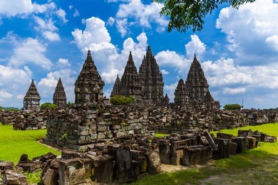 prambanan temple near yogyakarta on java island indonesia - travel and architecture background