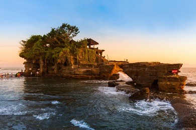 tanah lot temple in bali indonesia - nature and architecture background