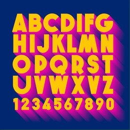 alphabet acid colors letters and numbers.