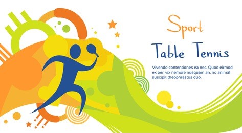 table tennis player athlete sport game competition flat vector illustration