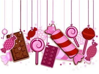 candies on strings - vector