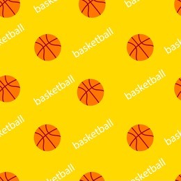 vector seamless pattern with basketball and words 