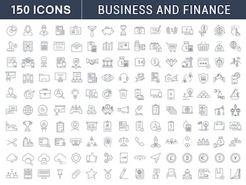 set vector line icons in flat design with elements for mobile concepts and web apps. collection modern infographic logo and pictogram.