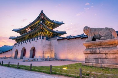 gyeongbok palace in seoul city, south korea.