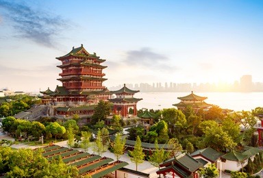 tengwang pavilion,nanchang,traditional, ancient chinese architecture, made of wood.